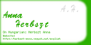 anna herbszt business card